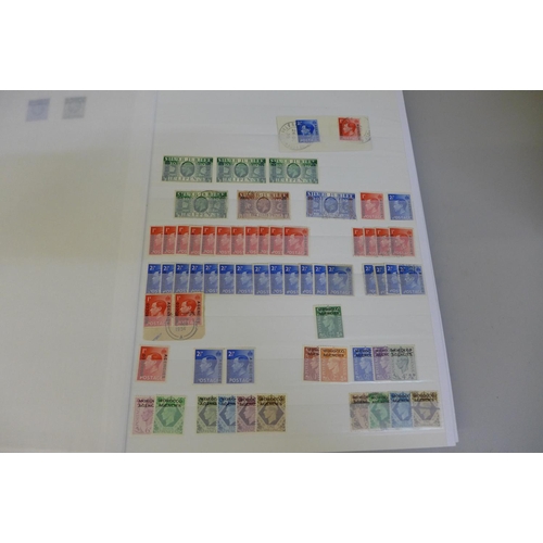 711 - Stamps;- GB overprints mint and used duplicated accumulation in stock book, Morocco Agencies, Britis... 