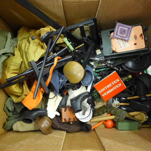 735 - Three vintage Action Man figures and accessories