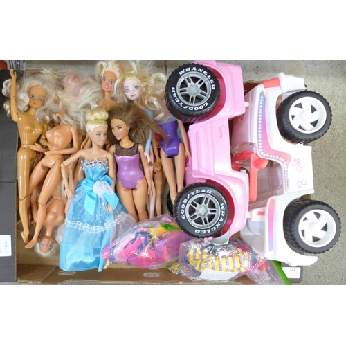 741 - Barbie and other dolls, some 1960's, clothes, etc.