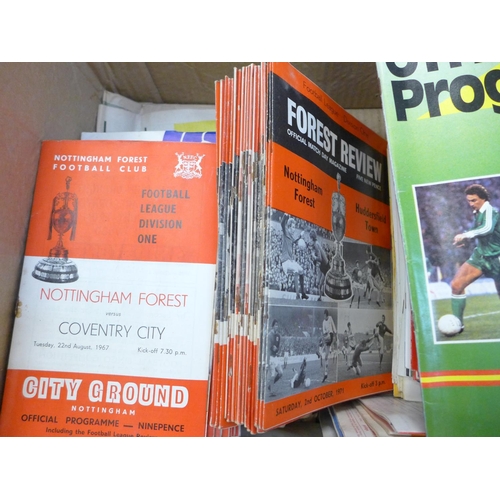 743 - A box of 1960s and 1970s sports programmes, mainly Nottingham Forest FC