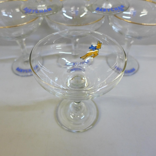 767 - Seven Babycham glasses (6+1)