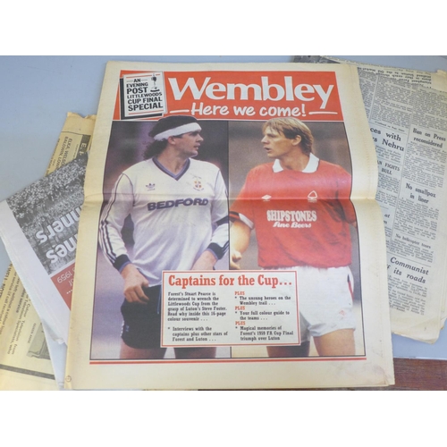 769 - Football memorabilia; Nottingham Forest programmes from 1947 season and 1970s, (1959 FA Cup Final in... 