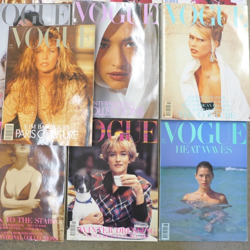 771 - A complete run of 1989 Vogue magazines, Jan-Dec including duplicate of January