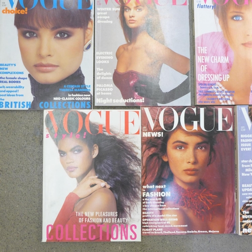 775 - Eleven 1986 Vogue magazines, Jan - Dec, missing August