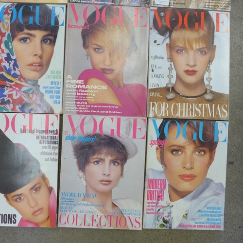 778 - A complete run of 1985 Vogue magazines, Jan-Dec