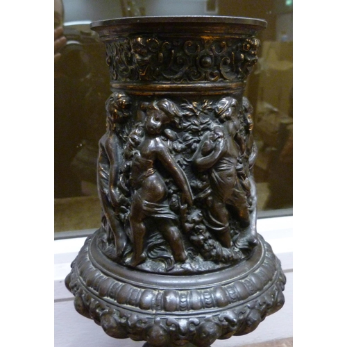 807 - A 19th Century gilt bronze urn, 30cm