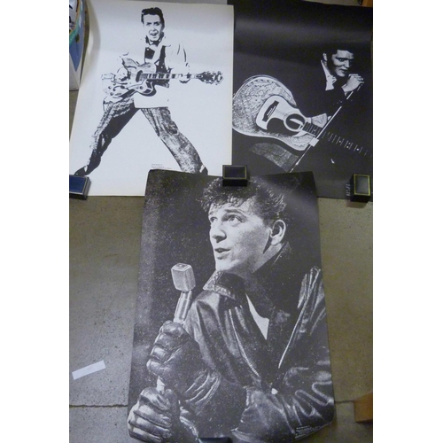 811 - Rock n Roll original 1968 posters by Unicorn, Eddie Cochran, Gene Vincent and Elvis Presley