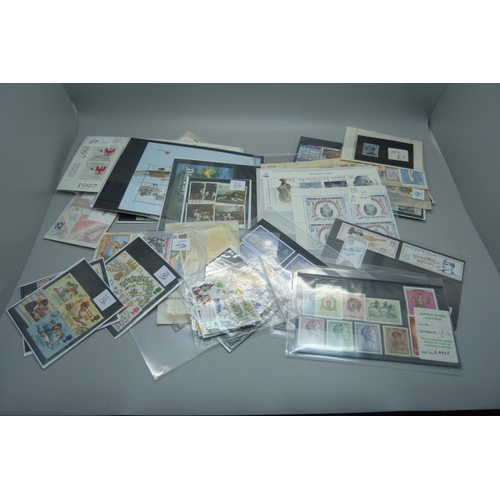 833 - Stamps; stamps in packets and on stockcards