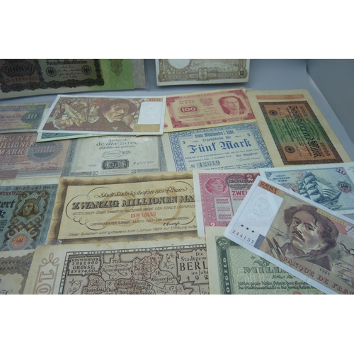 835 - A collection of world bank notes