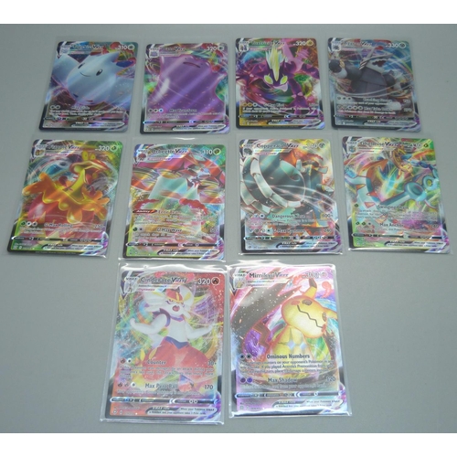 844 - Ten V-Max rare Pokemon cards