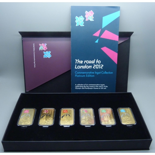 862 - A The Road to London 2012 commemorative ingot collection, Platinum Edition set, boxed