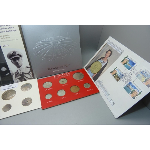 877 - A collection of coins including His Royal Highness The Prince Philip, Duke of Edinburgh, 90th Birthd... 