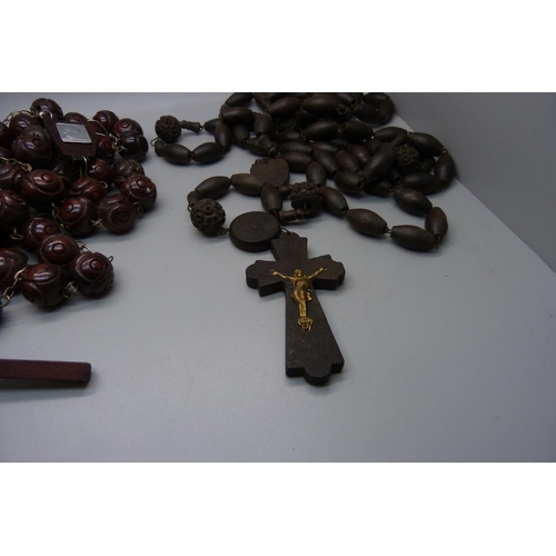 898 - Two Monks wooden Rosaries