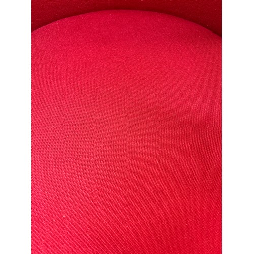 1519 - A red upholstered  high back abstract chair