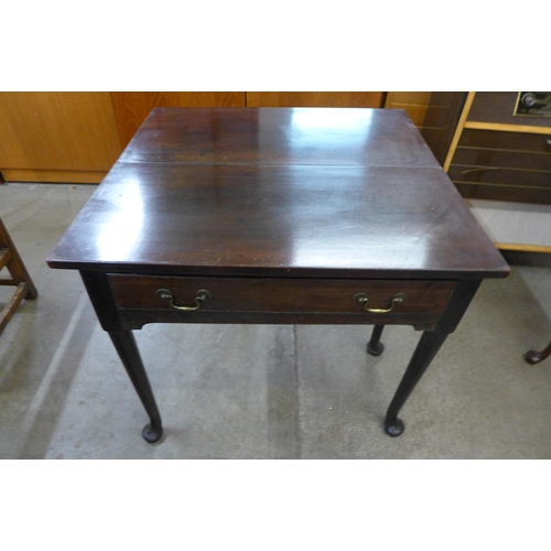 104 - A George II mahogany single drawer rectangular fold over tea table