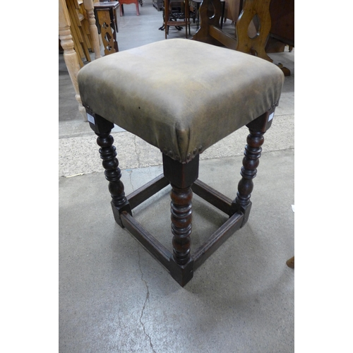 128 - An 18th Century style joint oak stool