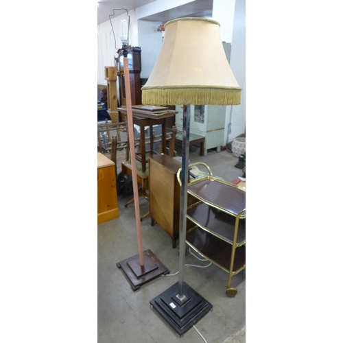 172 - An Art Deco stye chrome standard lamp and one other