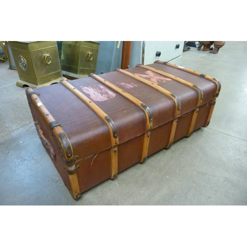 212 - An early 20th Century banded steamer trunk