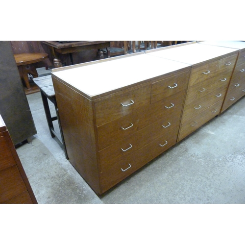 224 - A mid 20th Century teak and Formica topped M.O.D. chest of drawers