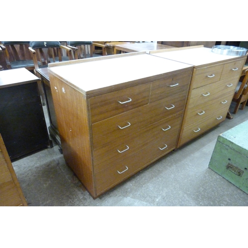 226 - A mid 20th Century teak and Formica topped M.O.D. chest of drawers