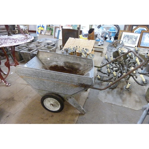 258 - A galvanised garden wheelbarrow