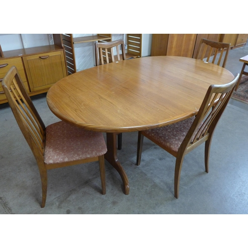 3 - A G-Plan Fresco teak extending dining table and four chairs