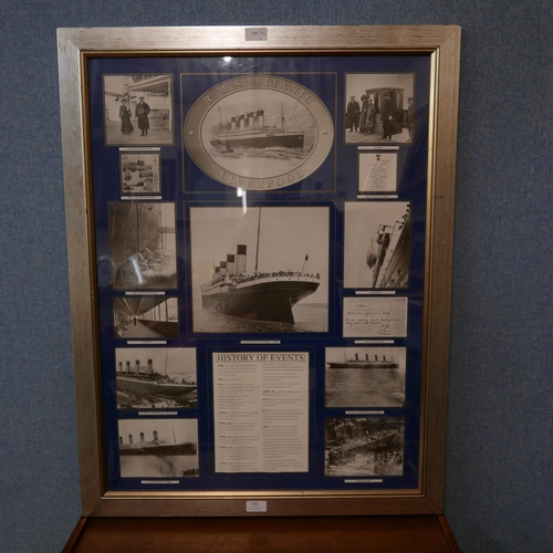 300 - A Titanic 'History of Events' print, framed