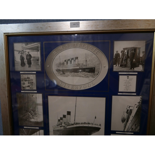 300 - A Titanic 'History of Events' print, framed