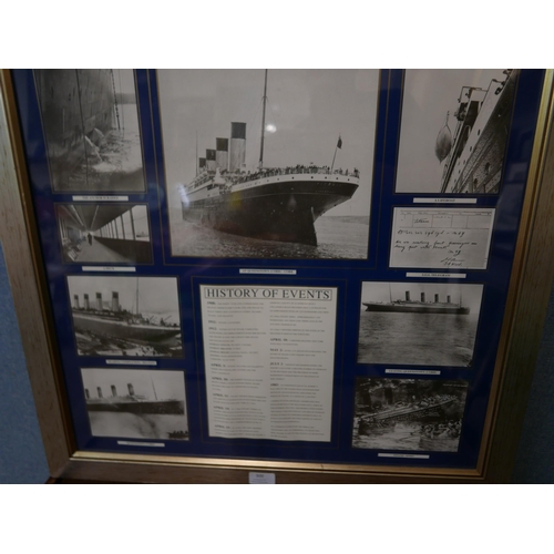 300 - A Titanic 'History of Events' print, framed