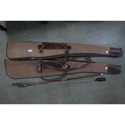 344 - Two gun slings and two cleaning rods