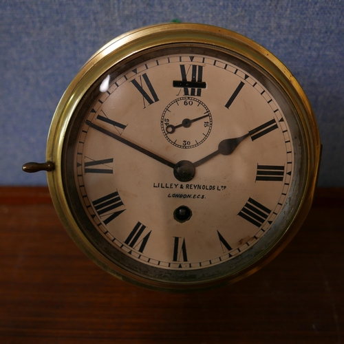 A Lilley & Reynolds of London brass ships clock