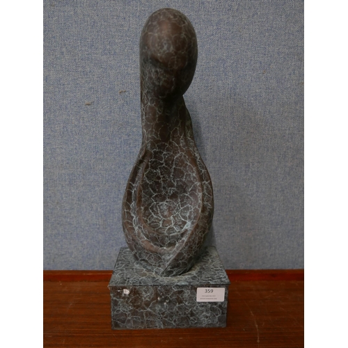 359 - An abstract bronze sculpture