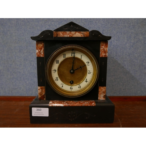 360 - A 19th Century French Belge noir mantel clock