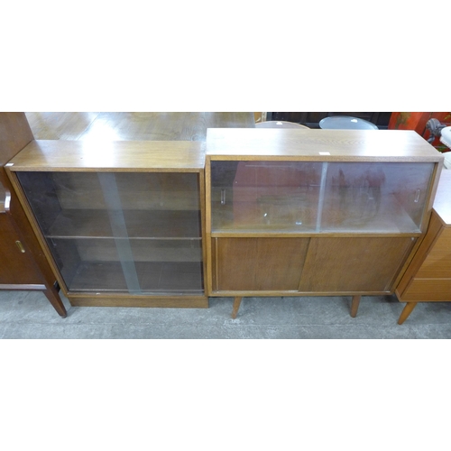 63 - An oak bookcase and a side cabinet