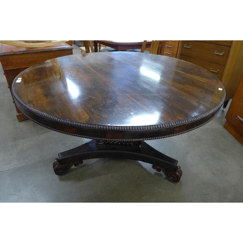 79 - A Regency rosewood circular tilt-top breakfast table, manner of Gillows, Lancaster