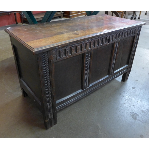 89 - A William III carved oak coffer