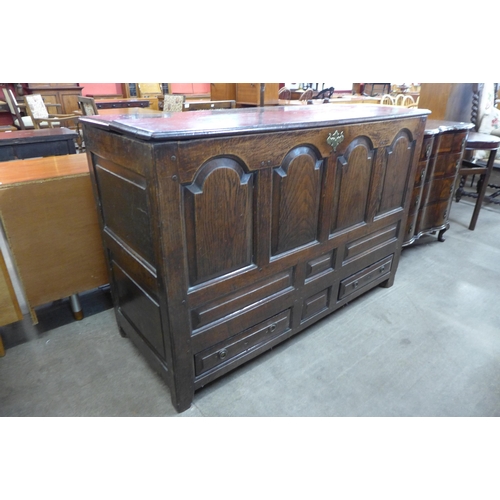 90A - A George III oak Lancashire mule chest