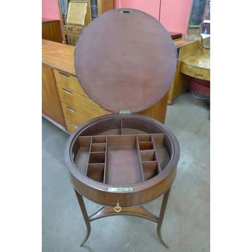 97 - A 19th Century French inlaid mahogany circular lady's sewing table