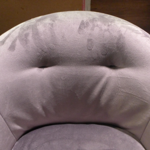 3051 - Grey velvet tub style dining chair