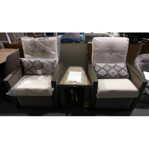 3052 - Edgewater 3 Piece Woven Recliner Set (302-700)  * This lot is subject to vat
