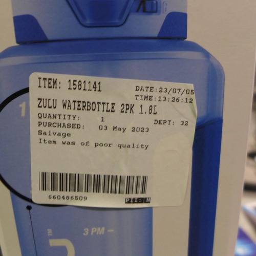 3069 - 1.8L Zulu Waterbottle 2Pk   (302-485)  * This lot is subject to vat