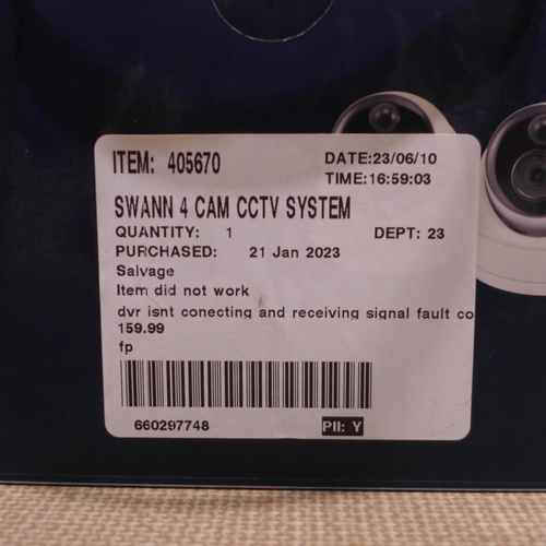 3138 - Swann 4 Cam CCTV System -model no:- SWDVK-446802MQB2D-EU, original RRP £159.99 + VAT (303-10) * This... 