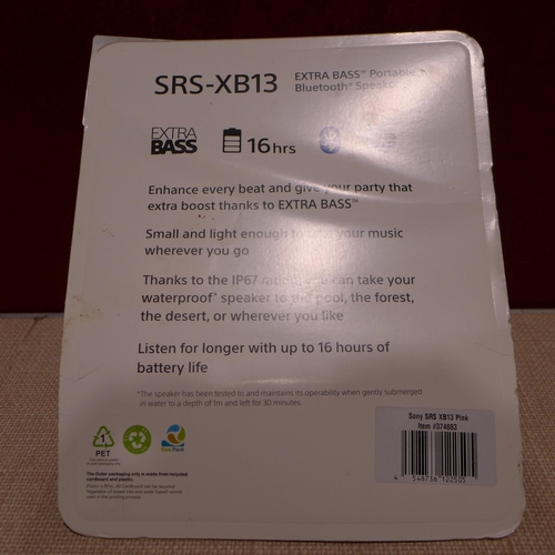 3143 - Sony XB13 Speaker - model no:- SRSXB13B.CE7 (303-316) * This lot is subject to VAT