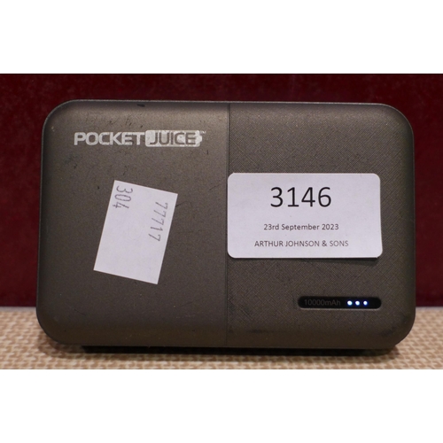 3146 - Pocket Juice Powerbank (model:- 7389CUK) (304-190) * This lot is subject to VAT