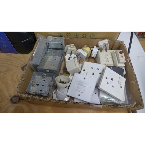 2455 - A quantity of electricals including plug sockets, back boxes, etc.