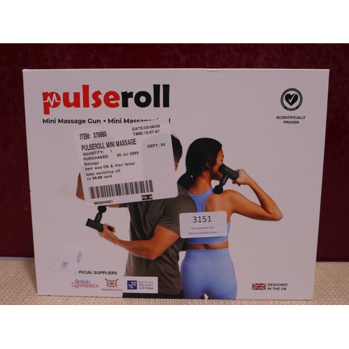 3151 - Pulseroll Mini Massage Gun (303-411) * This lot is subject to VAT