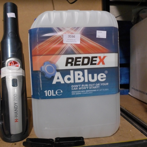 3166 - Hoover Handheld Vacuum, Redex Adblue 10L & a wiperblade (302-466,471)  * This lot is subject to vat