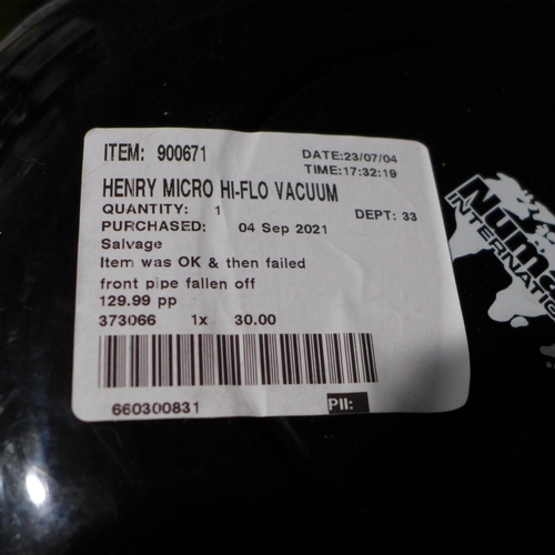 3187 - Henry Micro Hi-Flo Vacuum - model no:- 900671/HVR200M, original RRP £139.99 + VAT (303-128) * This l... 