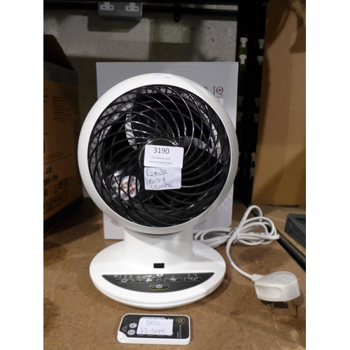 3190 - Iris Woozoo White Desk Fan with Remote (303-126) * This lot is subject to VAT