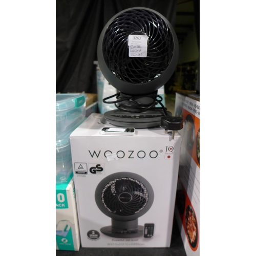 3263 - Iris Woozoo Grey Desk Fan - With Remote, (303-96) * This lot is subject to VAT